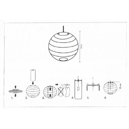 Rabalux 4894 - Abat-jour pour suspension RICE blanc E27 d. 30 cm