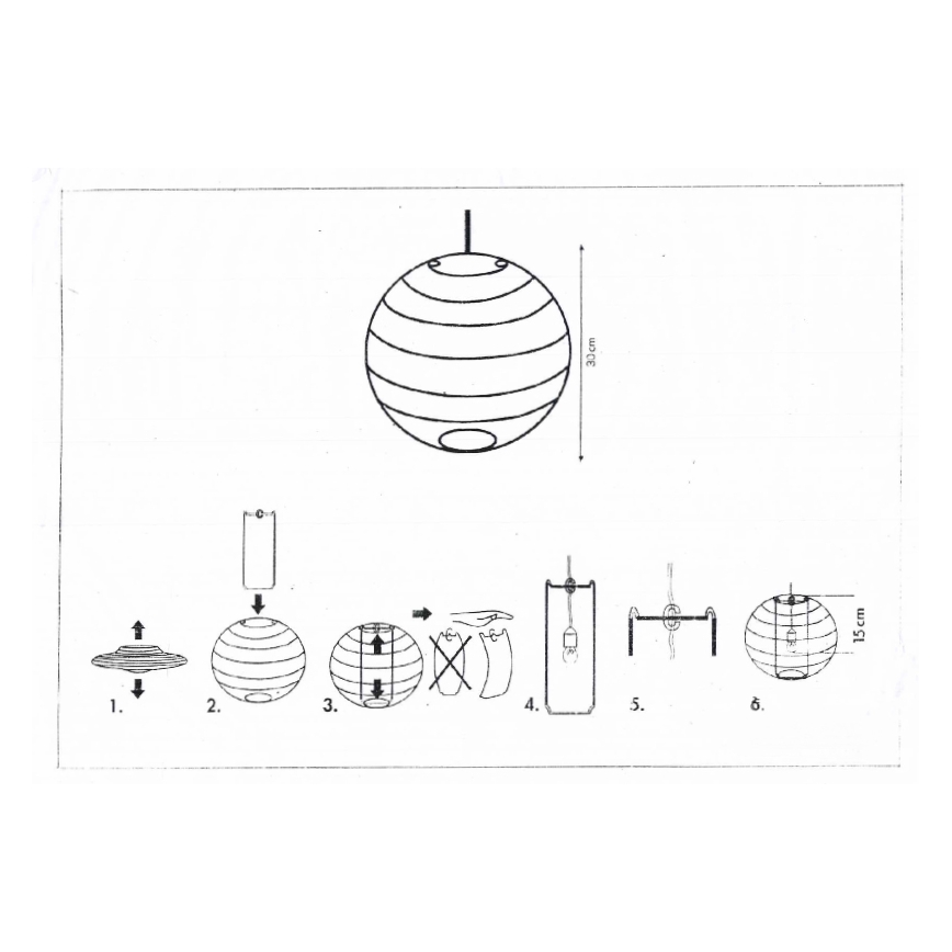 Rabalux 4894 - Abat-jour pour suspension RICE blanc E27 d. 30 cm