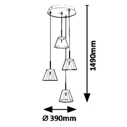 Rabalux - Suspension filaire LED AVIANA 4xLED/6W/230V