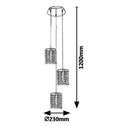 Rabalux 5044 - Suspension LED sur fil ASTRELLA 3xLED/6W/230V