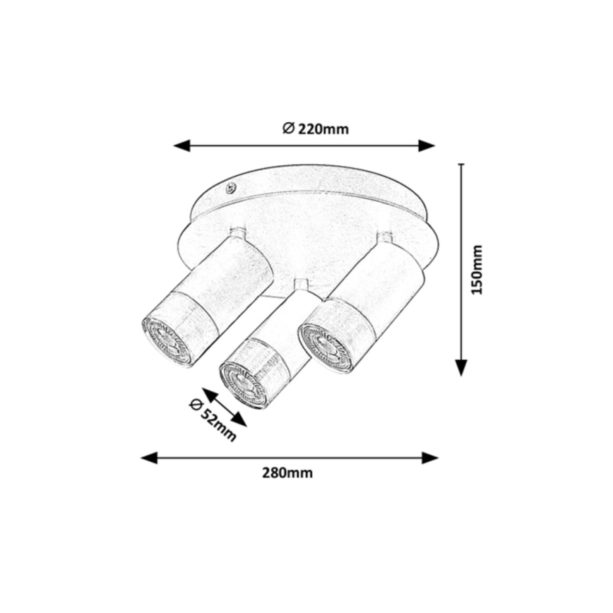 Rabalux - Spot ZIRCON 3xGU10/5W/230V
