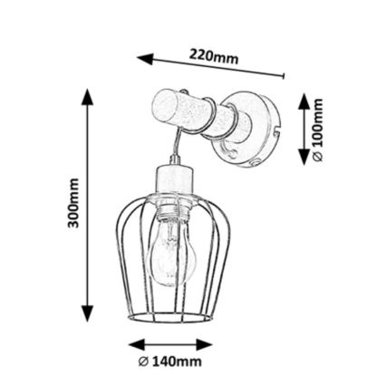 Rabalux - Applique murale 1xE27/40W/230V hévéa