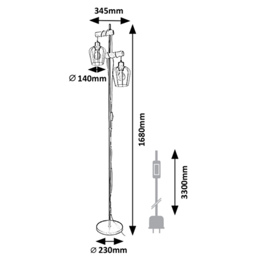 Rabalux - Lampadaire FABIAN 2xE27/40W/230V