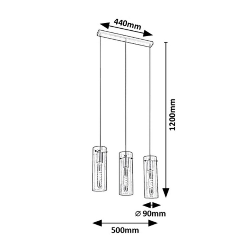 Rabalux - Suspension filaire 3xE27/40W/230V