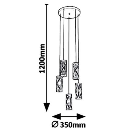 Rabalux 5340 - Suspension avec fil OBERON 5xE14/40W/230V