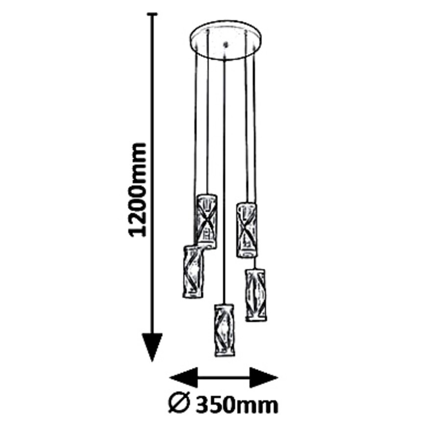 Rabalux 5340 - Suspension avec fil OBERON 5xE14/40W/230V