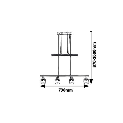 Rabalux 5345 - Suspension avec fil LACEY 4xE14/40W/230V
