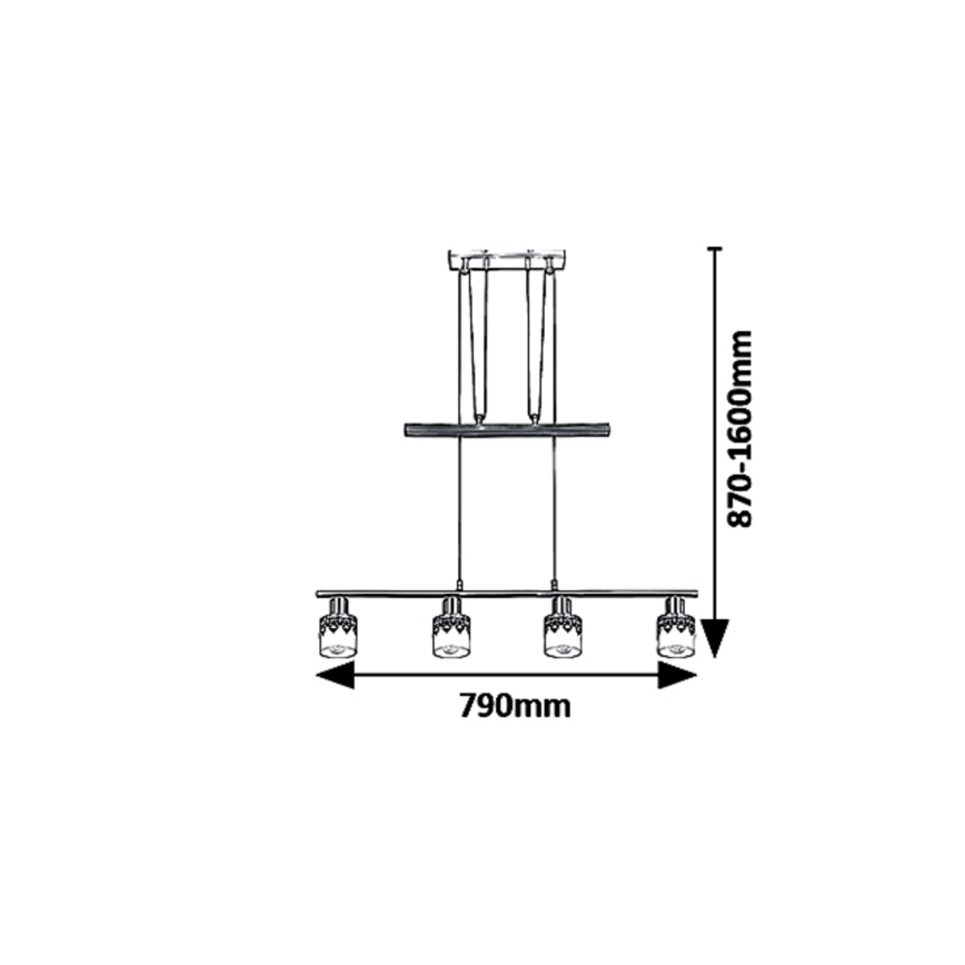 Rabalux 5345 - Suspension avec fil LACEY 4xE14/40W/230V