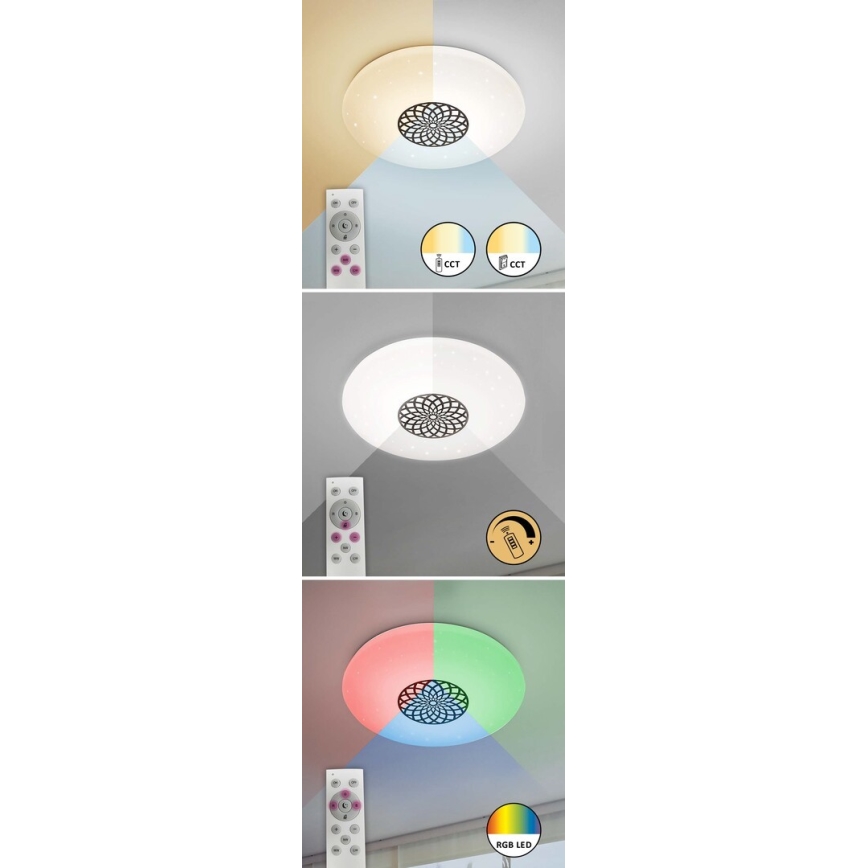 Rabalux - Plafonnier à intensité variable RGB LED/24W/230V 3000-6500K Wi-Fi Tuya d. 39,5 cm + Télécommande