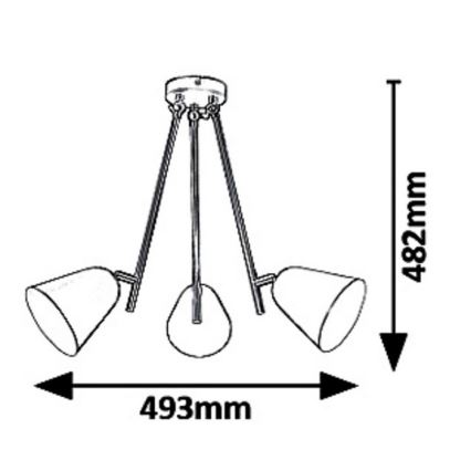 Rabalux 5376 - Suspension avec tige ALDER 3xE14/40W/230V