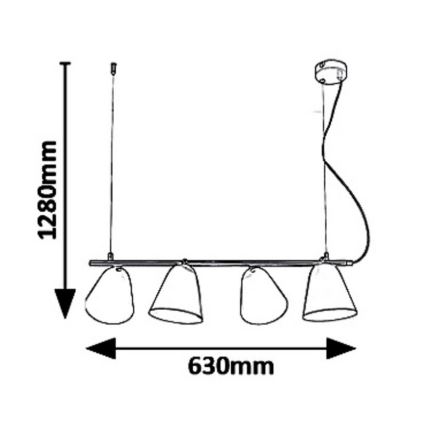 Rabalux 5377 - Suspension avec fil ALTDER 4xE14/40W/230V