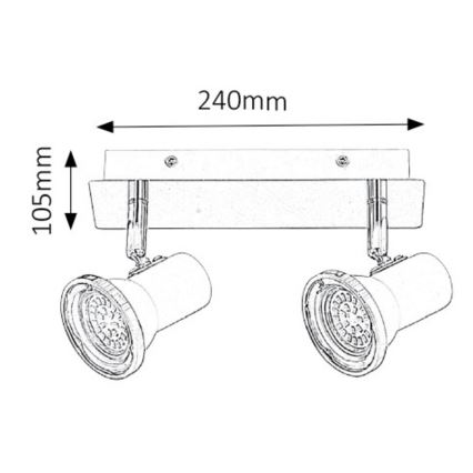 Rabalux - Spot LED salle de bain 2xGU10/4,5W/230V IP44