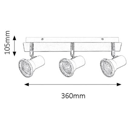 Rabalux - Spot LED salle de bain 3xGU10/4,5W/230V IP44