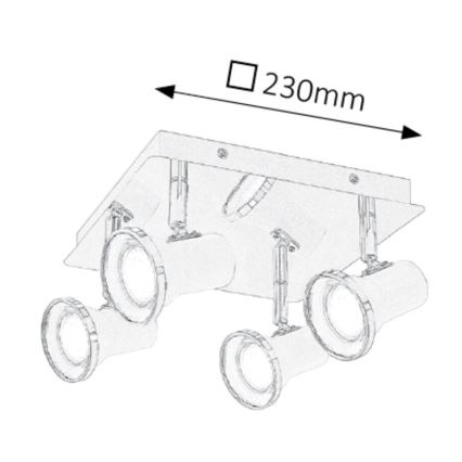 Rabalux - Spot LED salle de bain 4xGU10/4,5W/230V IP44