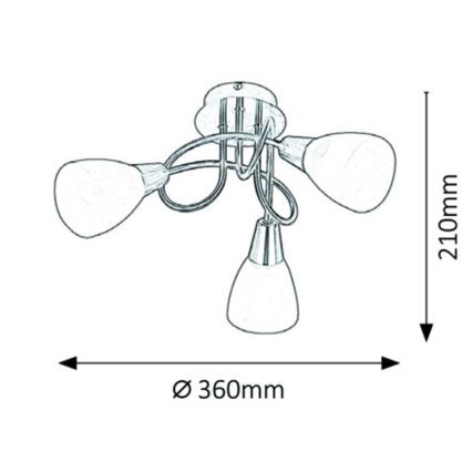 Rabalux - Lustre Plafonnier 3xE14/40W/230V laiton