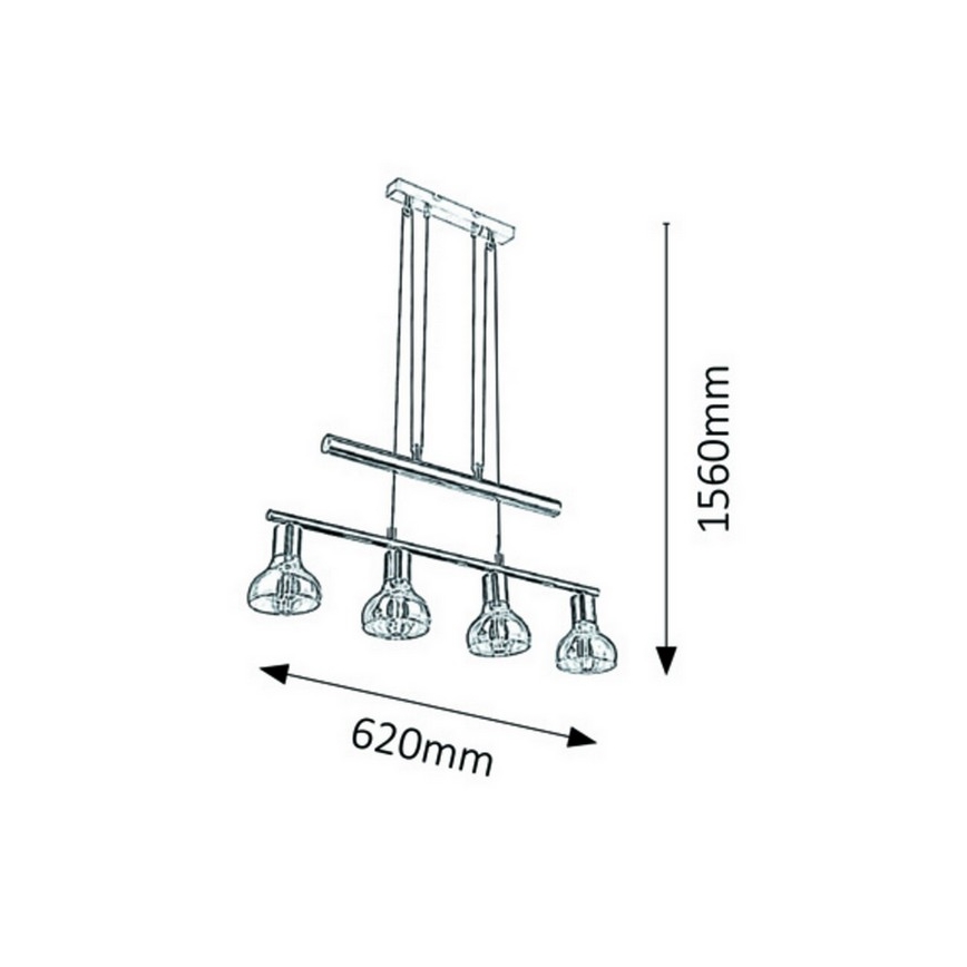 Rabalux 5551 - Lustre avec fil HOLLY 4xE14/40W/230V or