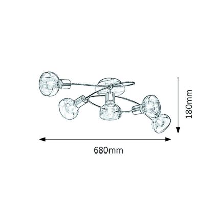 Rabalux - Lustre Plafonnier 5xE14/40W/230V or