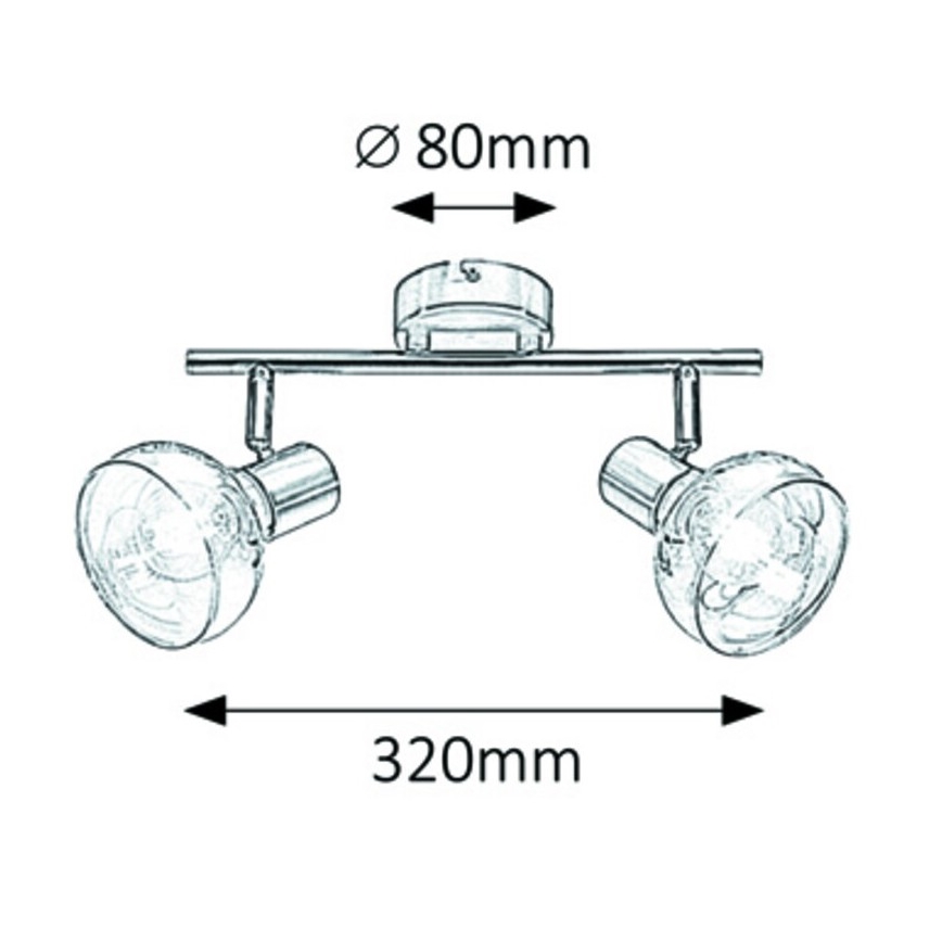 Rabalux 5556 - Spot HOLLY 2xE14/40W/230V Chrome brillant