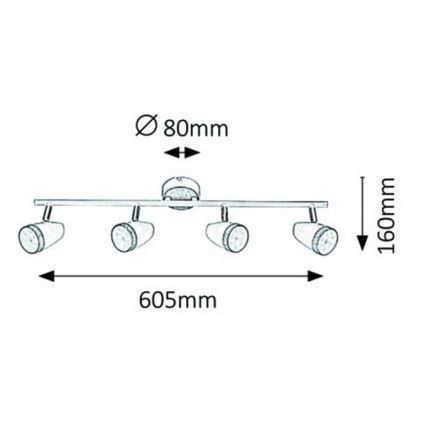 Rabalux 5567 - Spot LED KAREN 4xLED/4W/230V