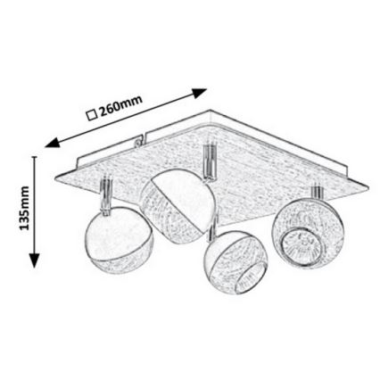Rabalux - Spot 4xGU10/35W/230V