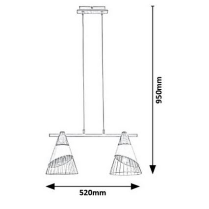 Rabalux - Suspension avec fil 2xE27/60W/230V