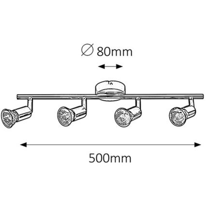 Rabalux - Spot 4xGU10/50W/230V