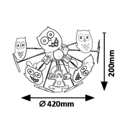 Rabalux 6389 - Plafonnier pour enfant BIRDY 3xE14/40W/230V