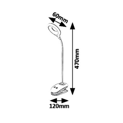 Rabalux 6448 - Lampe à pince LED dimmable HARRIS LED/4W