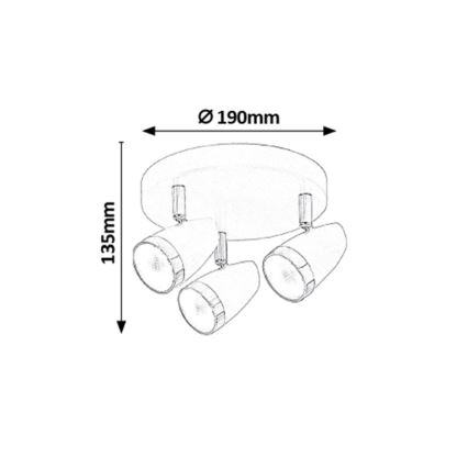 Rabalux - Spot LED 3xLED/4W/230V