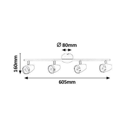 Rabalux - Spot LED 4xLED/4W/230V