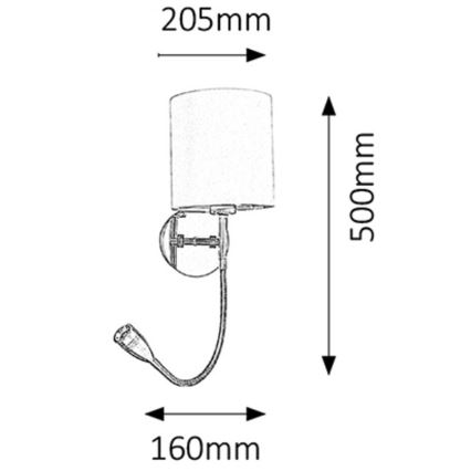 Rabalux - Applique murale 1xE27/40W+LED/3W