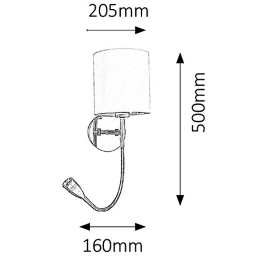 Rabalux - Applique murale 1xE27/40W+LED/3W