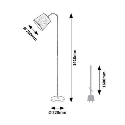 Rabalux - Lampadaire 1xE27/25W/230V noir