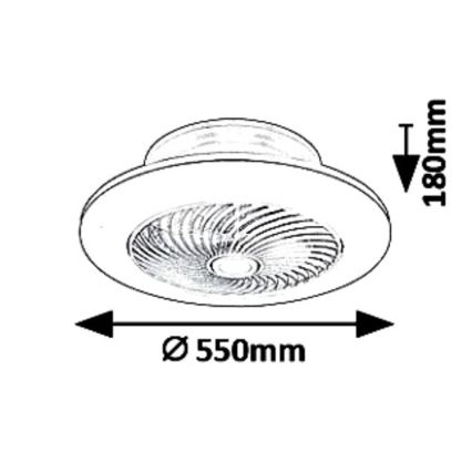 Rabalux - Plafonnier LED à intensité variable avec ventilateur DALFON LED/36W/230V 3000-6000K + télécommande