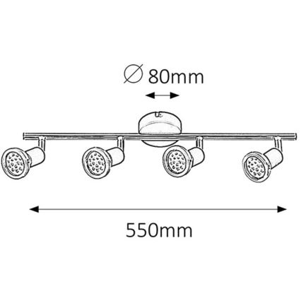 Rabalux - Spot LED 4xGU10/3W/230V