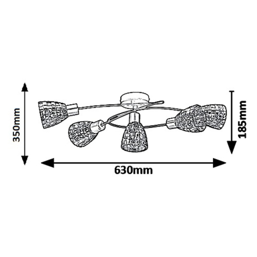 Rabalux 6929 - Plafonnier STACY 5xE14/40W/230V