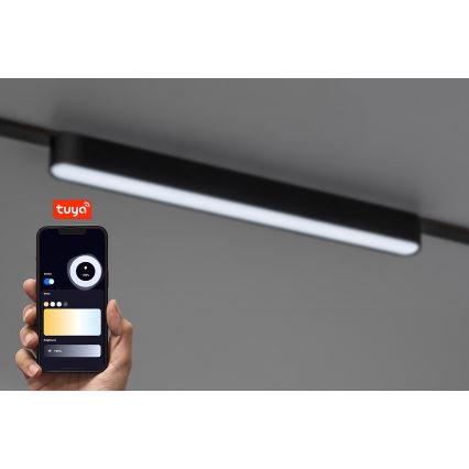 Rabalux - Plafonnier à intensité variable pour système de rail monophasé LED/16W/24V 2700-5500K Wi-Fi Tuya 33 cm noir