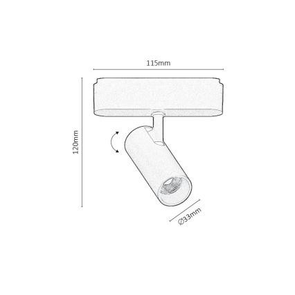 Rabalux - Spot à intensité variable pour système de rail monophasé LED/5W/24V 2700-5500K Wi-Fi Tuya noir