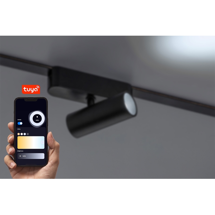 Rabalux - Spot à intensité variable pour système de rail monophasé LED/9W/24V 2700-5500K Wi-Fi Tuya noir