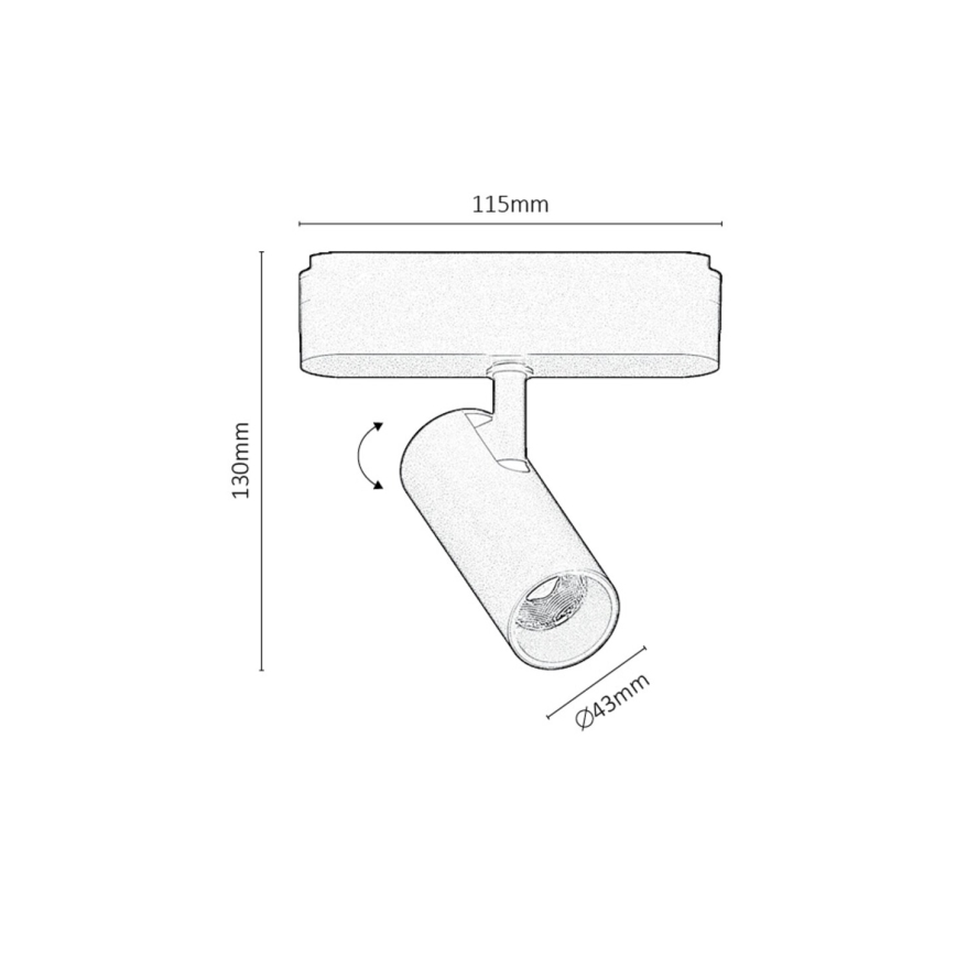 Rabalux - Spot à intensité variable pour système de rail monophasé LED/9W/24V 2700-5500K Wi-Fi Tuya noir
