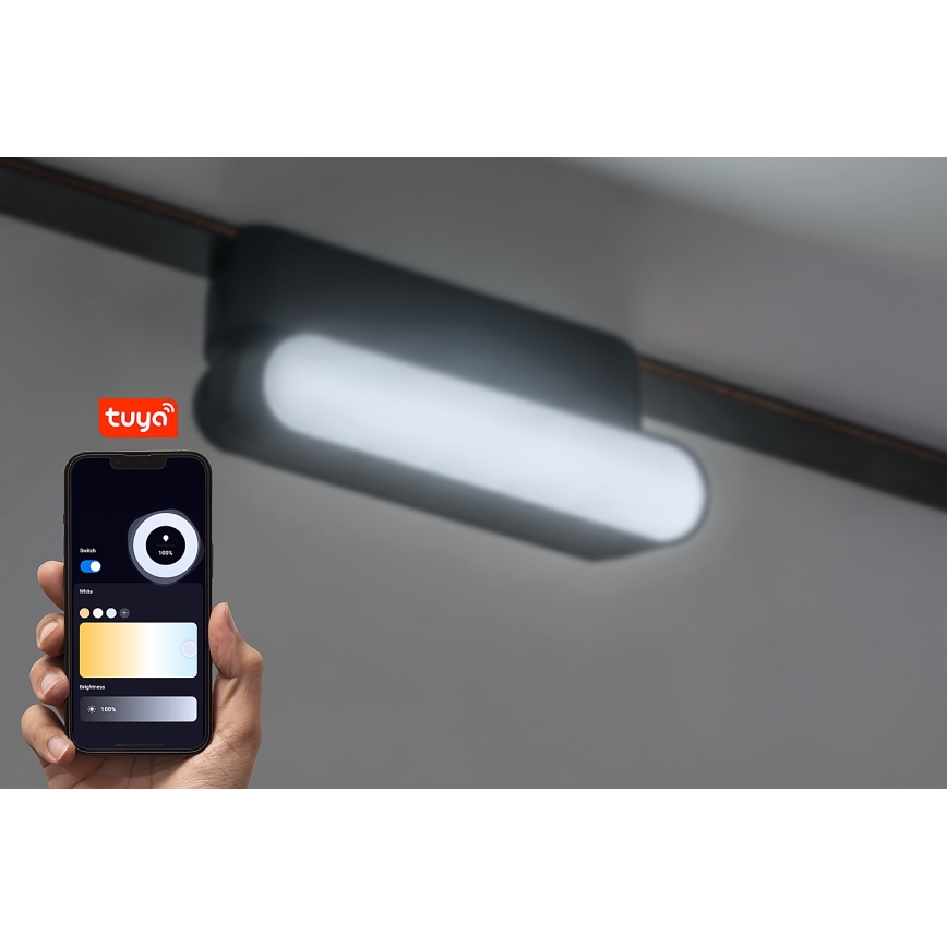 Rabalux - Plafonnier à intensité variable pour système de rail monophasé LED/4W/24V 2700-5500K Wi-Fi Tuya 11,5 cm noir