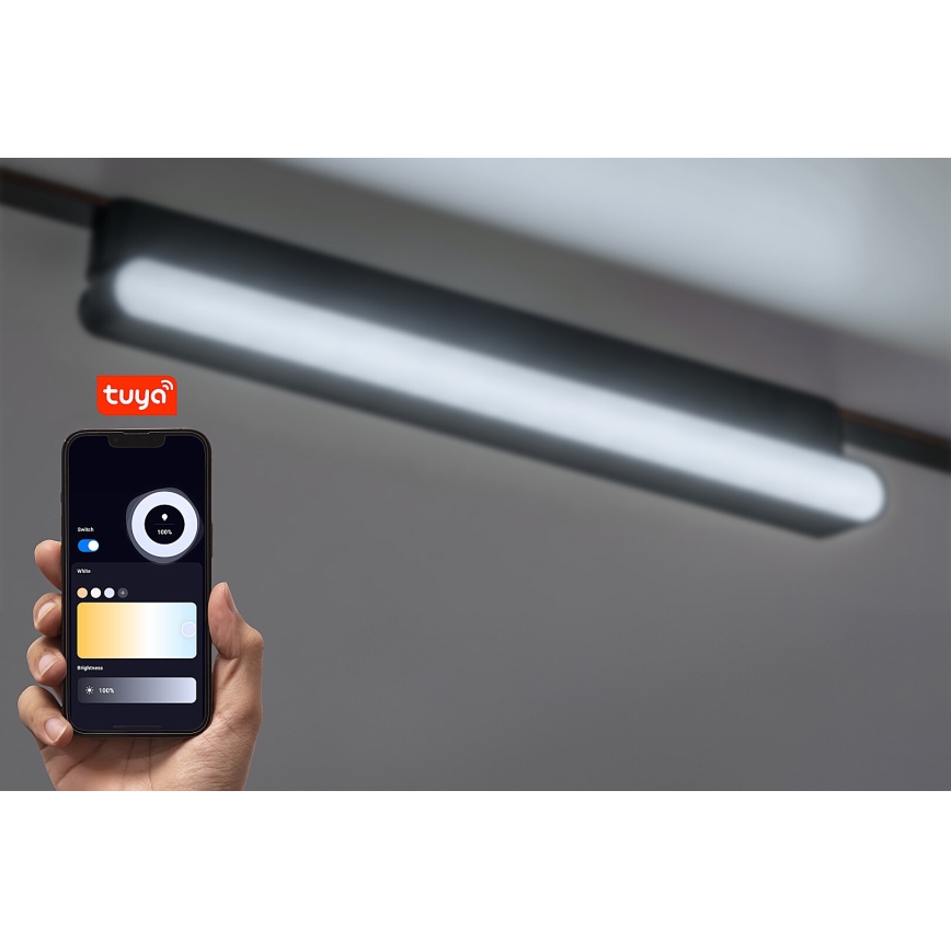Rabalux - Plafonnier à intensité variable pour système de rail monophasé LED/13W/24V 2700-5500K Wi-Fi Tuya 33 cm noir
