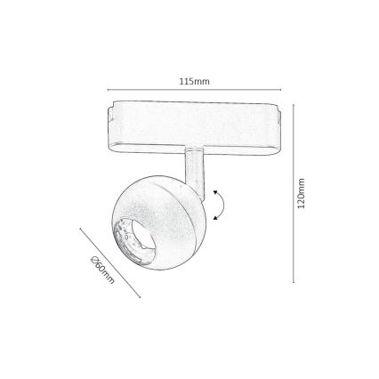 Rabalux - Spot à intensité variable pour système de rail monophasé LED/5W/24V 2700-5500K Wi-Fi Tuya noir