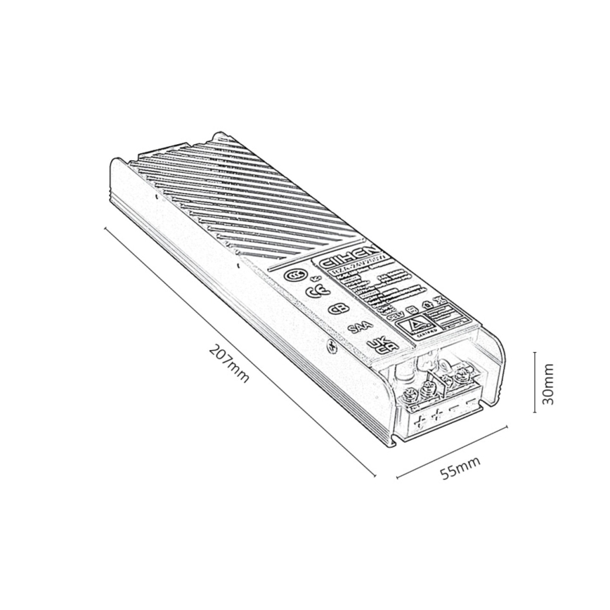 Rabalux - Alimentation électrique encastrable pour les éclairages dans système de rail 200W/230V