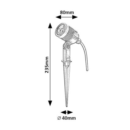 Rabalux - Lampe d'extérieur LED/3W/230V IP65