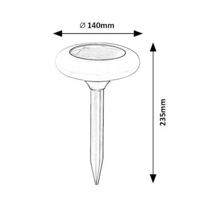 Rabalux - Éclairage solaire RGB HAITI LED/0,6W/3,7V IP65