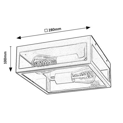 Rabalux - Plafonnier d'extérieur 2xE27/60W/230V IP23
