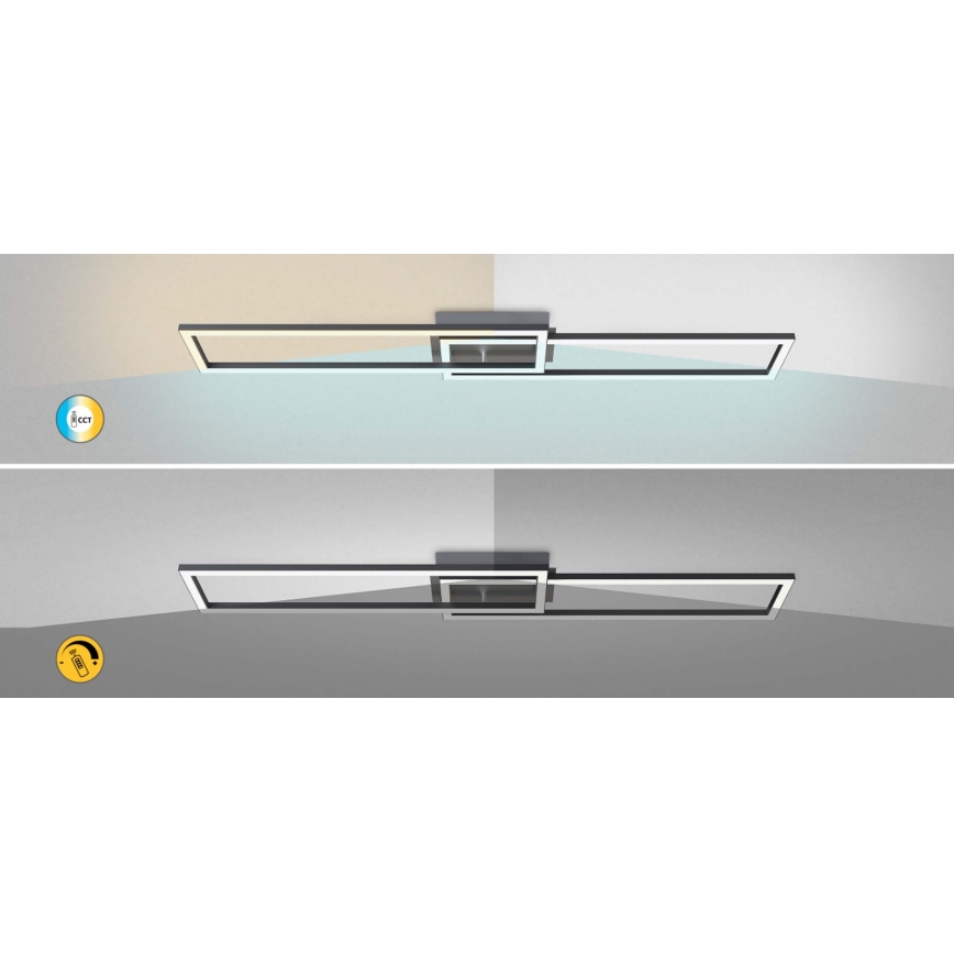 Rabalux - Plafonnier LED dimmable 38 W, 230 V, 3000–6500 K, Wi-Fi Tuya + télécommande, 20 x 102 cm