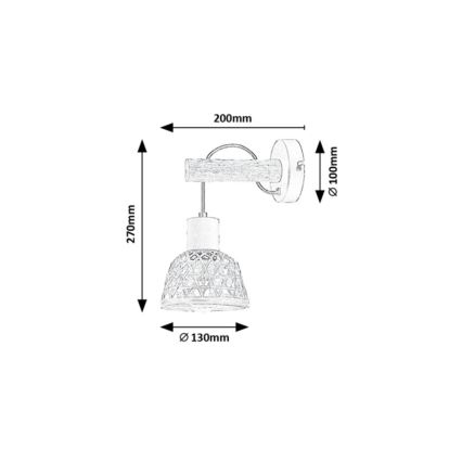 Rabalux - Applique murale 1xE27/15W/230V rotin