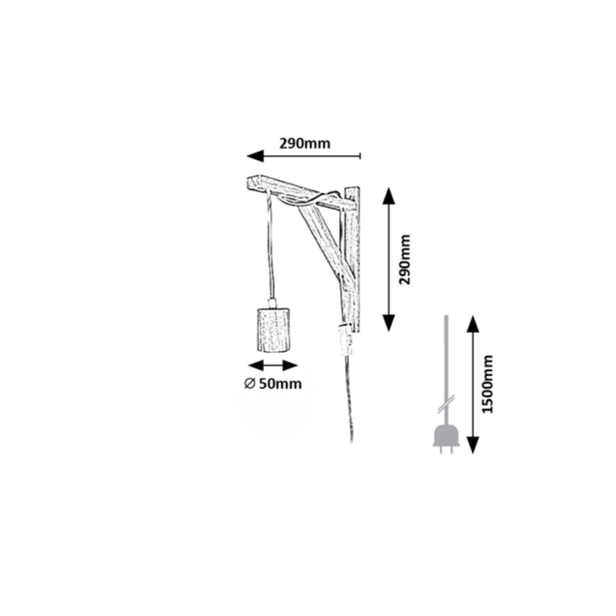 Rabalux - Applique murale 1xE27/60W/230V hêtre